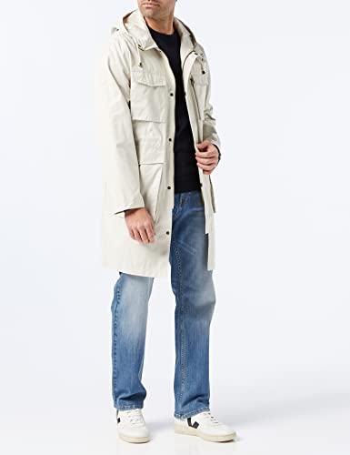 Marca Amazon - find. Cotton Utility - Abrigos Hombre, Beige (Stone), L, Label: L