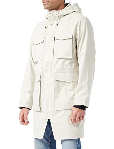 Marca Amazon - find. Cotton Utility - Abrigos Hombre, Beige (Stone), L, Label: L