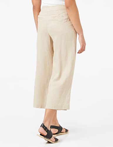 Marca Amazon - find. Pantalón Corto de Lino Mujer, Beige (Natural), 40, Label: M