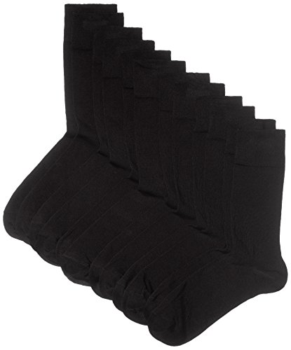 Marca Amazon - Hikaro - Calcetines para hombre, pack de 6 pares, negro (negro 610), talla 47-50 (antes marca Myway)