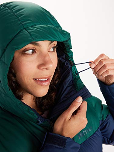 Marmot Wm's Guides Down Hoody Chaqueta de Plumas Aislante Ligera, 700 Pulgadas cúbicas, Mujer, Arctic Navy/Botanical Garden, L