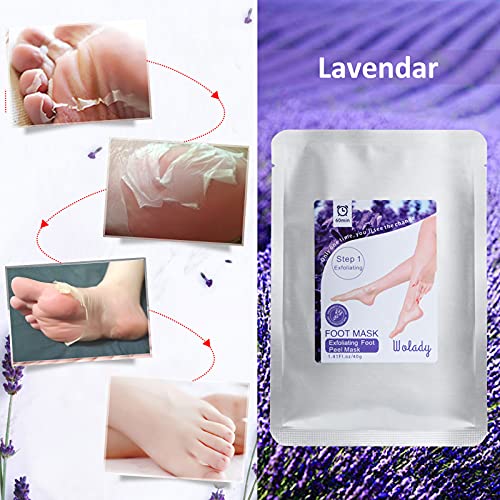 Mascarilla Pies Exfoliante Máscara Wolady 2pcs Exfoliantes Calcetines Exfoliante Pies Máscara Pies Foot Mask, Quita Cutículas y Callos, Eliminar Piel Muerta Foot Peeling Mask Hidratante y Blanqueadora