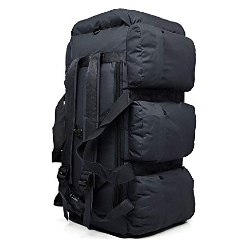 MASII Bolsa De Alpinismo Bolsa De Lona De Camuflaje Al Aire Libre De Gran Capacidad 90L Bolsa De Tienda De Campaña,Black