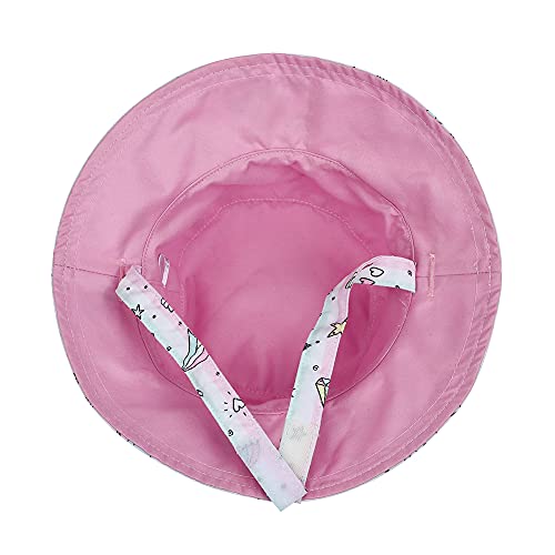 MASOCIO Sombrero Bebe Niña de Sol Verano Gorro Gorrito Bebé Reversible Exteriores Playa Edad 0-6 Meses Rosa