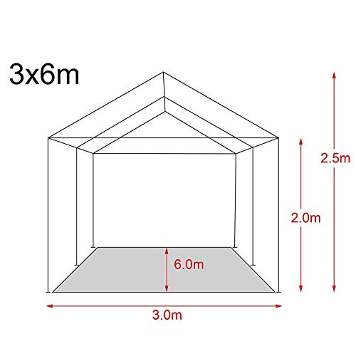 MaxxGarden 6 x 3 m Celebraciones - Jardín Tienda Carpa Cerveza – Carpa para jardín Fijo Carpa Incluye 4 Paredes Laterales, 4 x Ventana, Resistente al Agua PE Lona Club Camping Tienda, Bianco