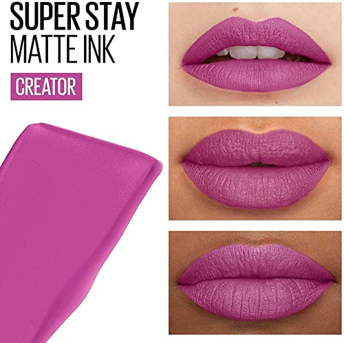 Maybelline New York SuperStay Matte Ink, Pintalabios Mate de Larga Duración, Tono 35 - Creator, Morado Intenso