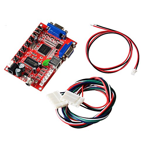 Mcbazel Arcade Game VGA a CGA RGBS/CVBS/S-Video Video Converter Board con 5 Pin RGB Cable