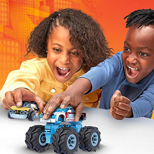 Mega Construx Monster Trucks Pack 2 coches de juguete de bloques de construcción, incluye 2 figuras, para niños +5 años (Mattel GYG22)