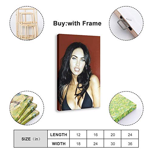 Megan Fox Bikini (14) Póster de lona para dormitorio, deportes, paisaje, oficina, habitación, decoración, regalo, 60 x 90 cm, marco1