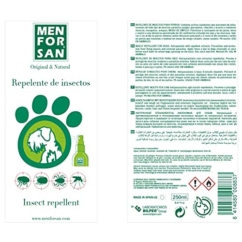 MENFORSAN Repelente Natural de Insectos con citronela Perros - 250 ml