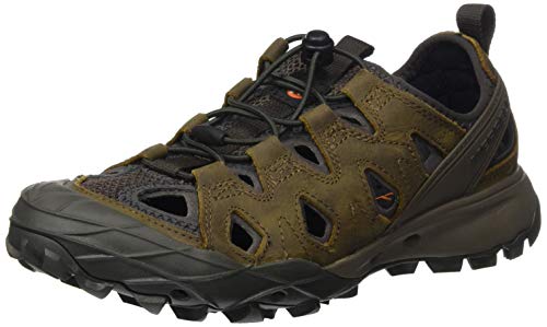 Merrell Choprock Leather Shandal, Zapatillas Impermeables para Mujer, Marrón (Brindle), 40 EU