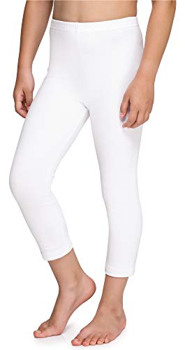 Merry Style Leggins Mallas Pantalones Piratas Ropa Deportiva Niña MS10-226(Blanco, 116 cm)