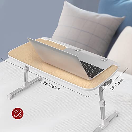 Mesa para Cama Mesa Ordenador Portátil o Sofá, Bandeja Plegable para Desayuno, Soporte Portátil Escritorio Portátil Cama Mesa Cama Auxiliar Ajustable