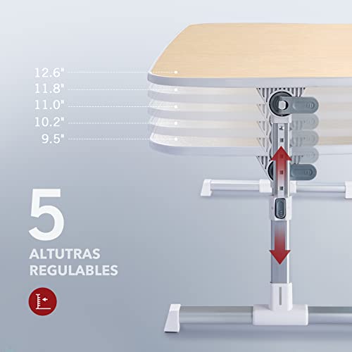 Mesa para Cama Mesa Ordenador Portátil o Sofá, Bandeja Plegable para Desayuno, Soporte Portátil Escritorio Portátil Cama Mesa Cama Auxiliar Ajustable