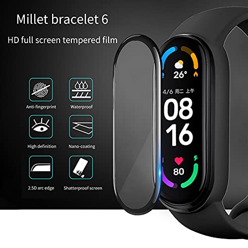 Mijobs Protector De Pantalla para Mi Band 6/5, 2 Piezas TPU Full Cove Protector De Pantalla, Flexible TPU HD Película Protectora para Mi Band 5/6 (2PCS película Suave)