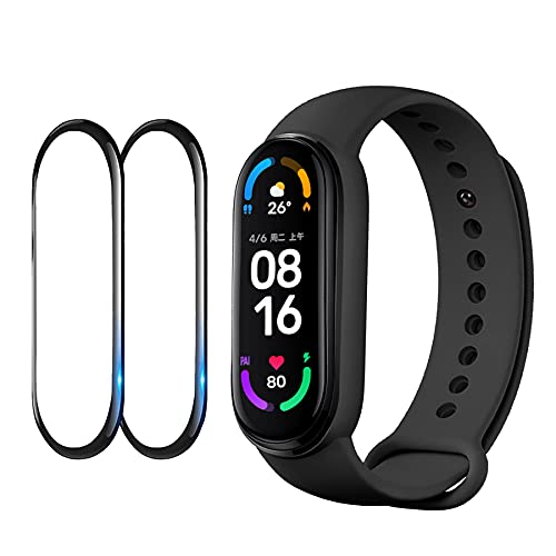 Mijobs Protector De Pantalla para Mi Band 6/5, 2 Piezas TPU Full Cove Protector De Pantalla, Flexible TPU HD Película Protectora para Mi Band 5/6 (2PCS película Suave)