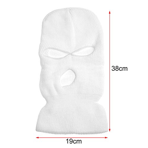 Mil-Tec - Pasamontañas "Balaclava" de acrílico, con 3 agujeros, para hombre, color blanco