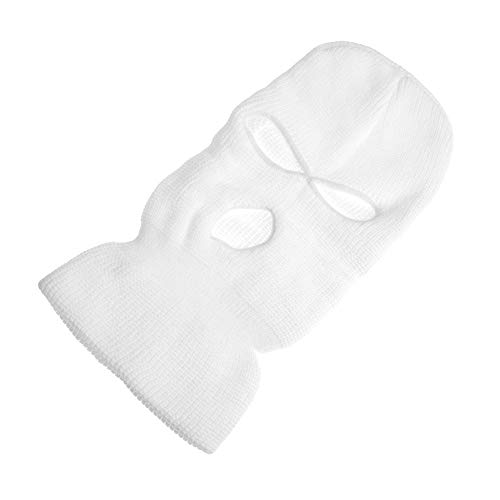 Mil-Tec - Pasamontañas "Balaclava" de acrílico, con 3 agujeros, para hombre, color blanco