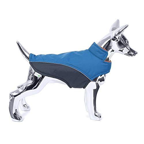 Mile High Life | Chaqueta para Perro Impermeable y Caliente | Chaqueta para Perro pequeño de Cierre fácil Paso a Paso | Abrigos para Cachorros Raya Reflectante para el Paseo Nocturno