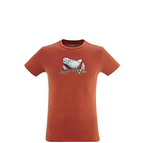 Millet - Boulder Dream TS SS M - Camiseta Deportiva para Hombre - Transpirable - Alpinismo, Aproximación, Escalada, Diario - Naranja