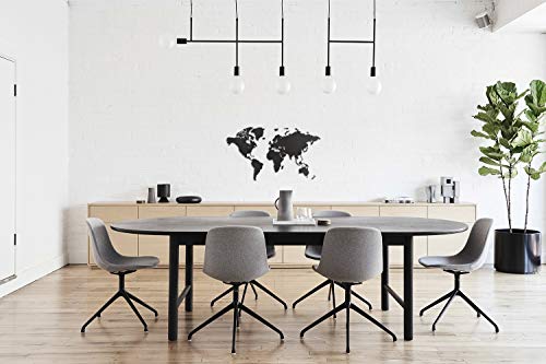 MiMi Innovations - Decoración de Pared de Mapa del Mundo de Madera 90 x 54 cm - Negro