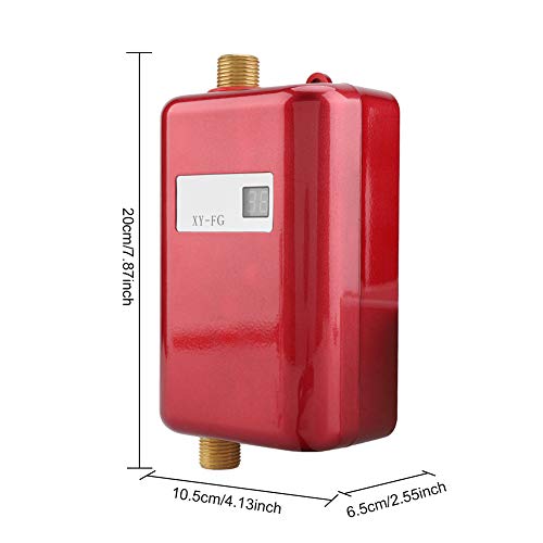 Mini calentador de agua sin tanque, 220V 3800W Mini calentador de agua caliente instantáneo sin tanque eléctrico Cocina de baño Calentador de agua de lavado Calentador de agua instantáneo(rojo)