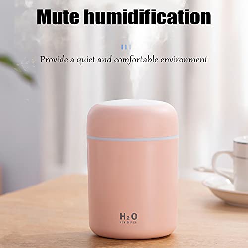 Mini USB compacto moderno diseño humidificador de aire rosa, U-MATE difusor de aroma de aceite esencial, luz LED de noche colorida, para coche, oficina, hogar, estudio, yoga, spa