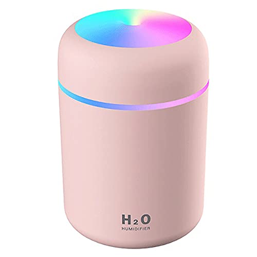 Mini USB compacto moderno diseño humidificador de aire rosa, U-MATE difusor de aroma de aceite esencial, luz LED de noche colorida, para coche, oficina, hogar, estudio, yoga, spa