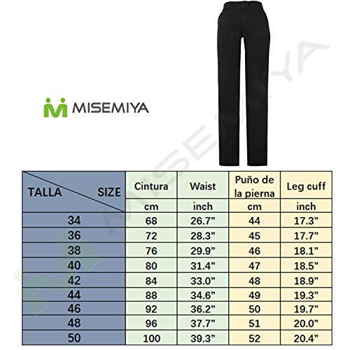 MISEMIYA Camarera Barista COCTELERO Pantalon Chino utilidades de Trabajo, Negro, 38:Cintura:76cm Mujeres