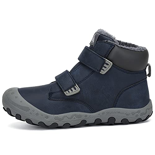 Mishansha Invierno Zapatos de Senderismo Cálido Botas de Algodón Calzado de Nieve Zapatos para Niño Niña Azul 38 EU