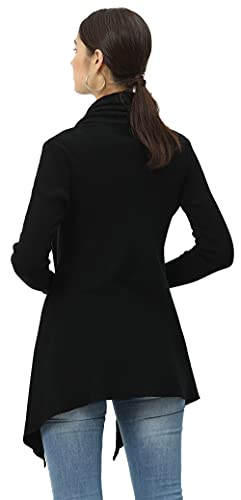 MISS MOLY Ultra-Light Chaleco de Pluma Plegable Chaquetas Mujer Acolchado con Capucha Negro - L