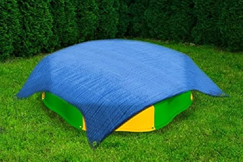 Mivos Lona universal de 3 x 4 m, color azul/resistente al moho, 60 g, impermeable, para coches, muebles de jardín, madera, polipropileno y polietileno con ojales de aluminio