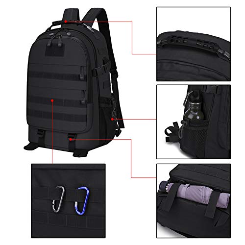 Mochila Militar Táctica 35L/40L MOLLE Sistema Mochila de Asalto Senderismo Trekking Camping Impermeable Nylon Mochila Grande Bolsa Hombres al Aire Libre,Negro