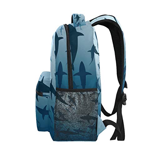 Mochilas escolares editable Vector Ilustración de Gran Escuela Crucero Tiburones desde abajo Mochila Estudiante Grande para Niñas Niños Escuela Primaria Bolsa de Hombro Bookbag