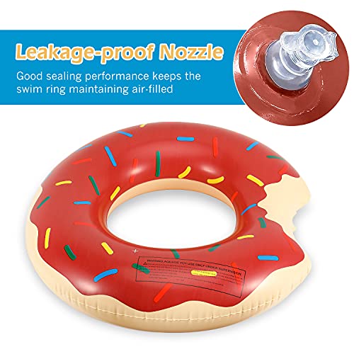 MoKo 75cm Anillo de Natación de PVC, [2 PZS] Flotador Hinchable de Dónut en Verano, Flotante Inflable Divertido Ideal para Parque Acuático Piscina Playa Fiesta para Niños, Multicolores