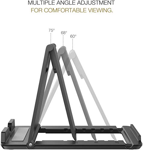 MoKo Soporte Plegable para Teléfono/Tableta, para iPad 9, iPad Mini 6, iPhone 13, iPad Pro 12.9 5ª 2021, iPhone XS/XR, iPhone SE, iPad Pro 11, 10.2 (8ª Gen), Air 4 10.9/3, Galaxy S20 - Negro