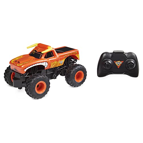 MONSTER JAM - COCHE TELEDIRIGIDO EL TORO LOCO 1:24 - Coche RC Oficial de Monster Jam con Radiocontrol de 2,4 GHz 76 Metros - 6060517 - Juguetes niños 4 años +