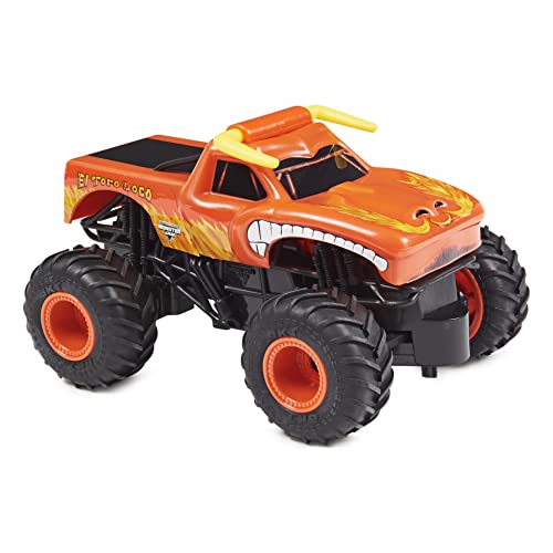 MONSTER JAM - COCHE TELEDIRIGIDO EL TORO LOCO 1:24 - Coche RC Oficial de Monster Jam con Radiocontrol de 2,4 GHz 76 Metros - 6060517 - Juguetes niños 4 años +