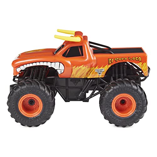 MONSTER JAM - COCHE TELEDIRIGIDO EL TORO LOCO 1:24 - Coche RC Oficial de Monster Jam con Radiocontrol de 2,4 GHz 76 Metros - 6060517 - Juguetes niños 4 años +