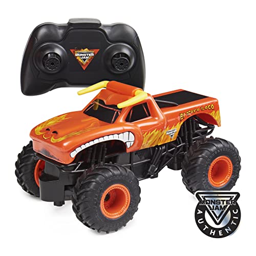 MONSTER JAM - COCHE TELEDIRIGIDO EL TORO LOCO 1:24 - Coche RC Oficial de Monster Jam con Radiocontrol de 2,4 GHz 76 Metros - 6060517 - Juguetes niños 4 años +