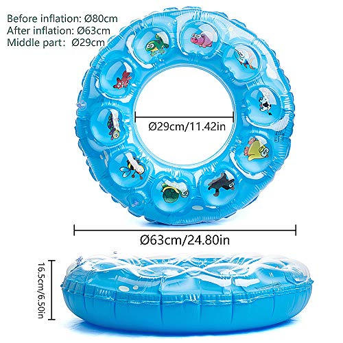 MOOKLIN ROAM Anillo de Natación Hinchable, Flotador de Natación con válvulas rápidas Nadar Anillo Juguetes de Inflable de Piscina, Playa, Juegos de Fiestas de Piscina, Ø80cm, Color Aleatorio