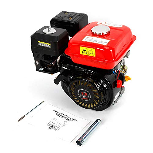 Motor de gasolina de 7,5 CV/4 tiempos, motor de kart, refrigerado por aire, alimentación por gravedad, motor industrial, 5,1 kW, para bombas y barcos (rojo)