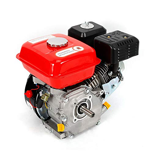 Motor de gasolina de 7,5 CV/4 tiempos, motor de kart, refrigerado por aire, alimentación por gravedad, motor industrial, 5,1 kW, para bombas y barcos (rojo)