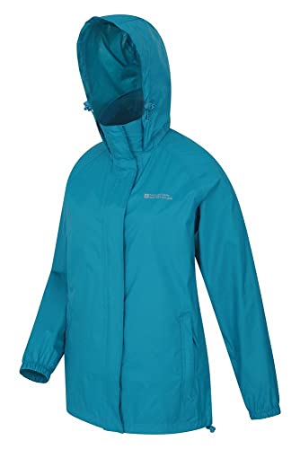 Mountain Warehouse Chaqueta Pakka para Mujer - Chubasquero Impermeable, Chaqueta Informal Plegable, Transpirable, Ligera, Abrigo cómodo para Mujer - para Viajar, Caminar Verdes Aguas Oscuro 32