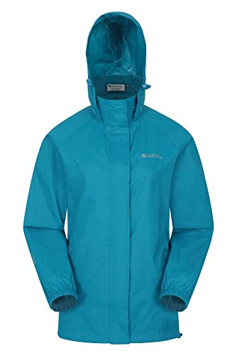 Mountain Warehouse Chaqueta Pakka para Mujer - Chubasquero Impermeable, Chaqueta Informal Plegable, Transpirable, Ligera, Abrigo cómodo para Mujer - para Viajar, Caminar Verdes Aguas Oscuro 32