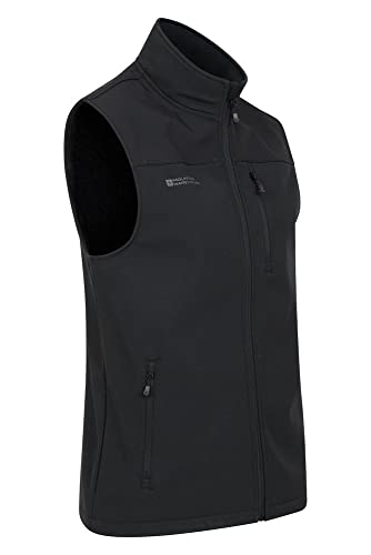 Mountain Warehouse Grasmere Mens Gilet - Warmer Ligero del Cuerpo, Capa hidrófuga, Chaleco Gilet, Bolsillos del Funcionamiento de Breathable Negro L