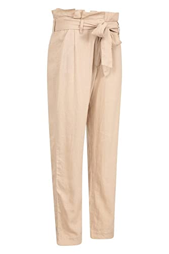 Mountain Warehouse Paperbag Pantalón pesquero de Lino Mujer - Pantalones Transpirables para Mujer, Parte de Abajo de Lino, ligeroos, cómodo - Deportes, Senderismo Beige 50