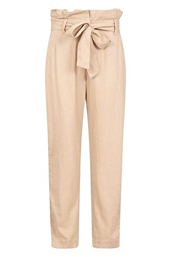 Mountain Warehouse Paperbag Pantalón pesquero de Lino Mujer - Pantalones Transpirables para Mujer, Parte de Abajo de Lino, ligeroos, cómodo - Deportes, Senderismo Beige 50