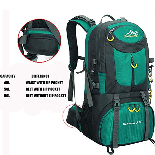 MOZX Mochila De Senderismo,40-60L Mochila Liviana Y Duradera Senderismo Daypacks Plegable Duradera A Prueba De Agua Mochila,para Deportes Al Aire Libre Camping Ciclismo A Pie,G,40l