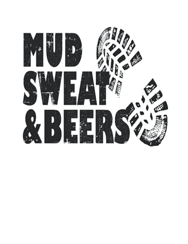 Mud Sweat And Beers Carrera de obstáculos OCR: Cuaderno de notas | Rayas, Carta (21,59 x 27,94 cm), 120 páginas, papel crema, cubierta mate